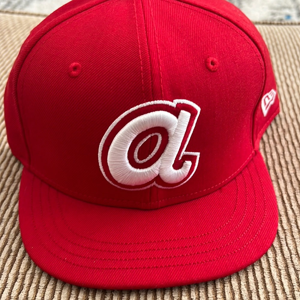 Hot Atlanta New Era Fitted Cap 7 & 3/8 Cooperstown Collection!